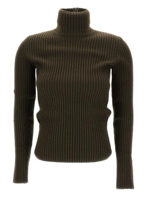 ribbed turtleneck sweater