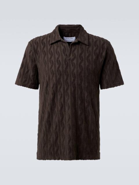 Faustino cotton terry jacquard polo shirt