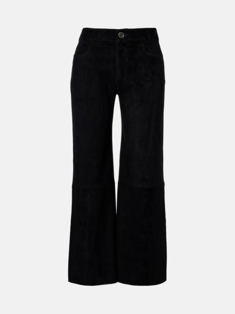 Lilou cropped suede wide-leg pants