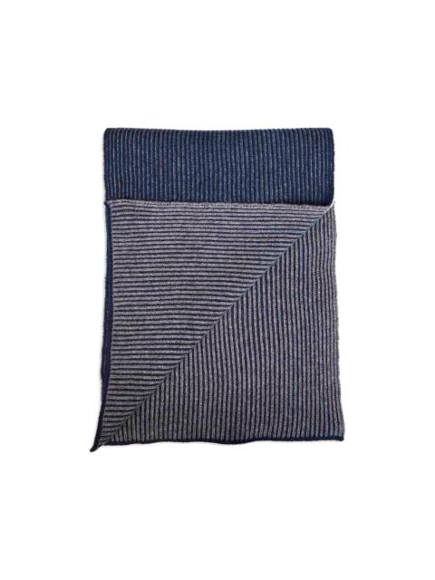 Cashmere English rib vanisé knit scarf