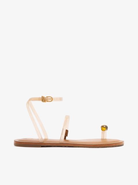 Biarritz Jelly Flat Sandal In Ivory Vinyl