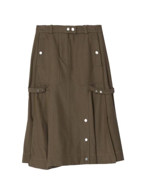 Godet Utility midi skirt