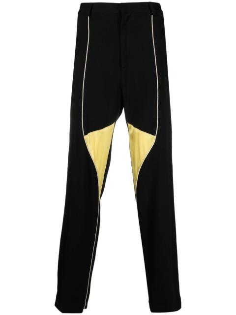 colour-block straight trousers