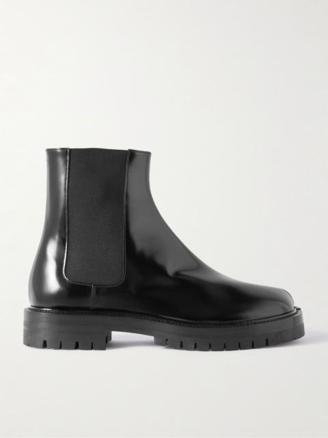 Tabi Patent-Leather Chelsea Boots Black