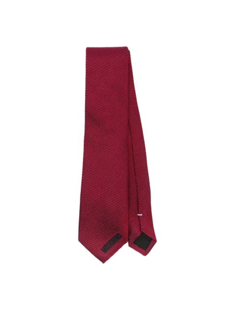 embroidered silk tie