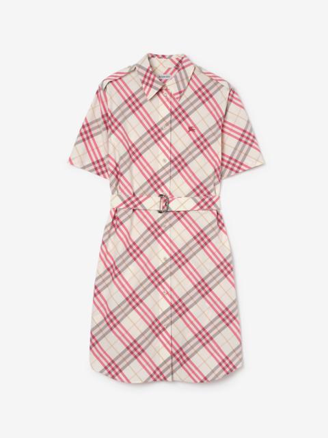 Check Cotton Shirt Dress