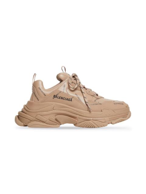 Men's Triple S Sneaker Allover Logo in Beige