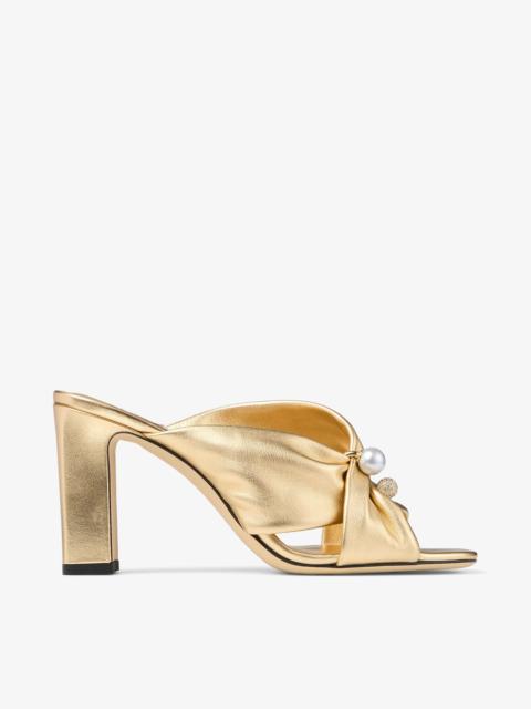 Rafi 85 Gold Metallic Nappa Leather Sandals