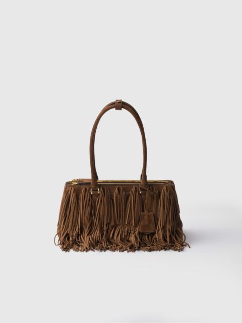 Prada Galleria medium suede bag with fringe