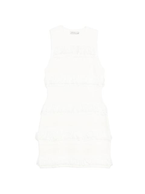 fringed striped mini dress