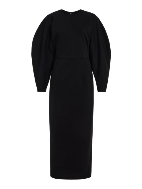 Arc-Sleeve Ponte Dress black