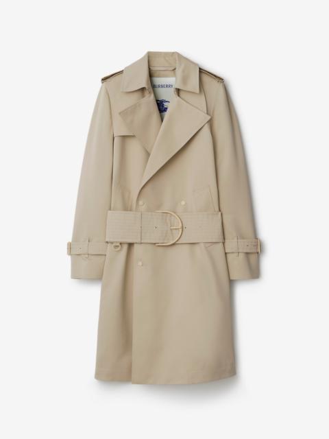 Mid-length Cotton Silk Trench Coat