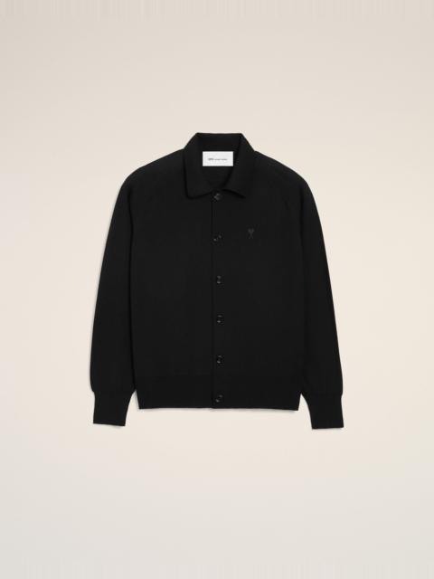 BLACK WOOL SHIRT COLLAR AMI DE COEUR CARDIGAN