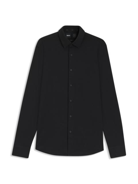 SLIM-FIT SHIRT IN PERFORMANCE-STRETCH COTTON-BLEND JERSEY
