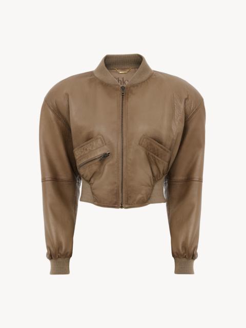 CROPPED BLOUSON IN LEATHER