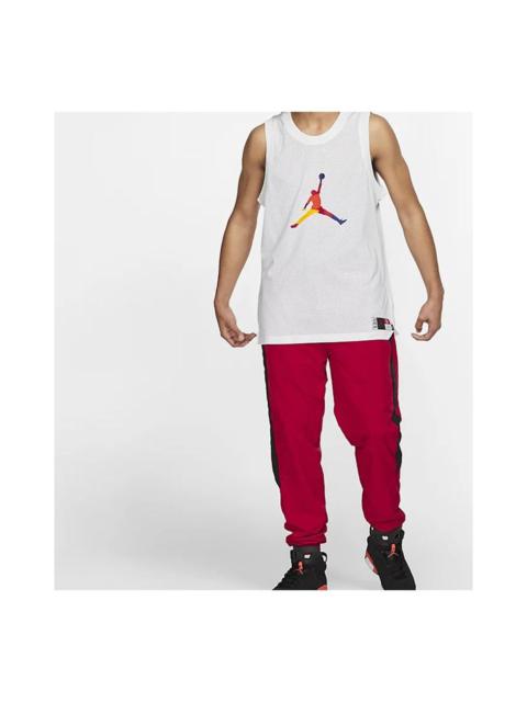 Air Jordan Rainbow Large Men's Jersey Sleeveless Vest Men's White AV0047-100