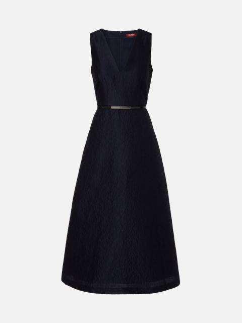 Lyon cotton and silk-blend cloqué midi dress