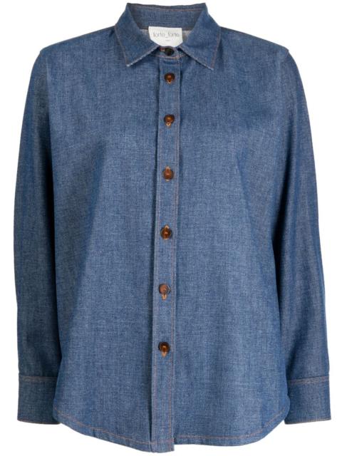 spread-collar chambray shirt