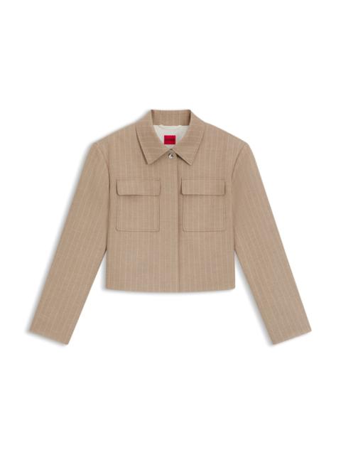 RELAXED-FIT BLAZER IN PINSTRIPE FLANNEL