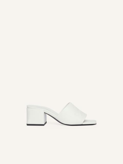 SHADOW LEATHER HEELED MULES