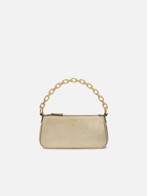 MINI HALF MOON HANDBAG IN LAMINATED SUEDE