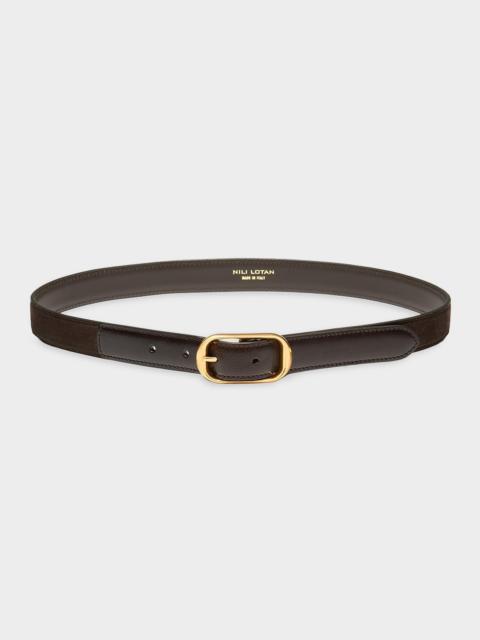 Wide Calfskin Leather Belt