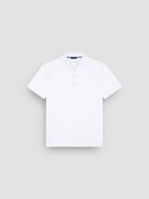 DOUBLE MERCERISED COTTON JERSEY POLO SHIRT WITH SHARK FIN EMBROIDERY