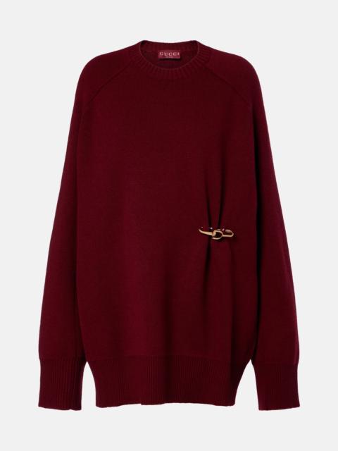 Gathered wool and cashmere sweater