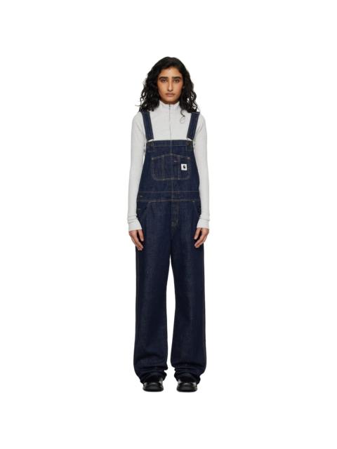 Navy Bib Straight Denim Overalls