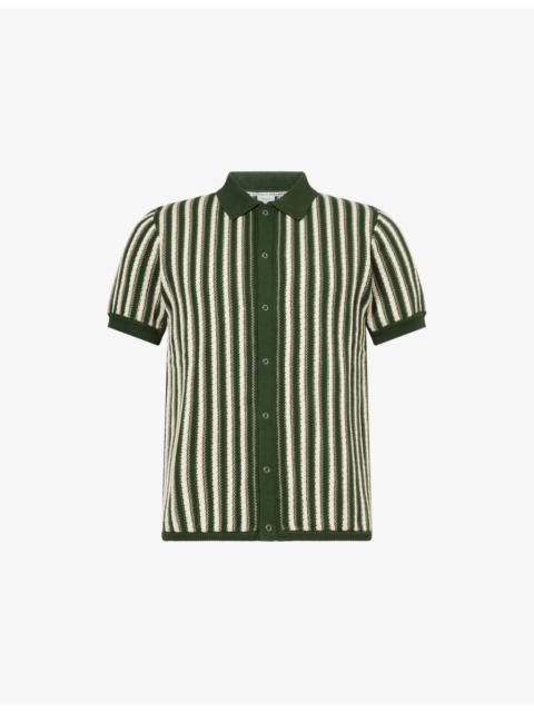 Collins Striped Knitted Polo Shirt