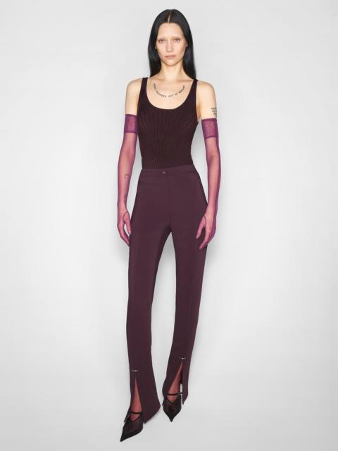 burgundy pierced pants