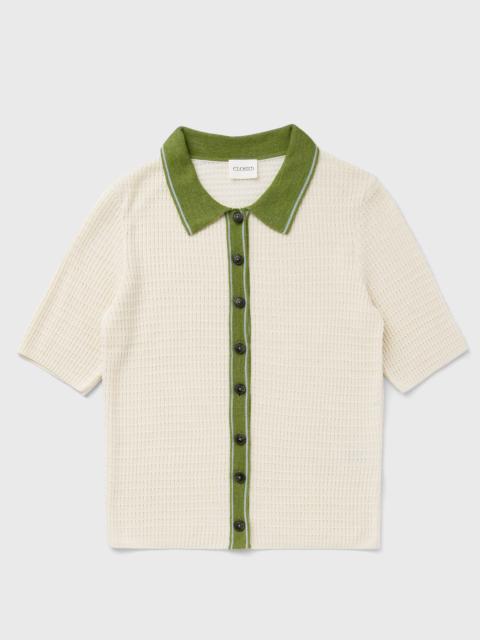 SHORT SLEEVE POLO CARDIGAN