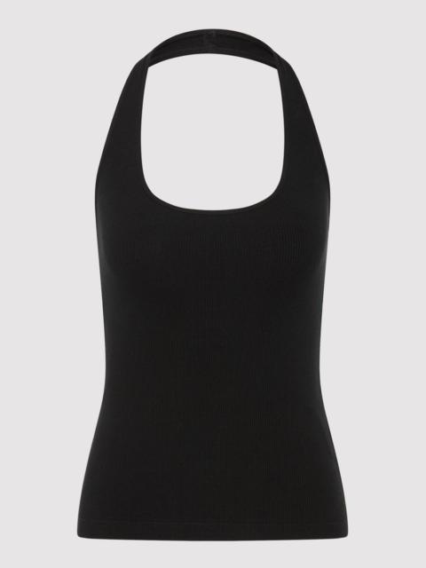 Rib Halter Top - Black