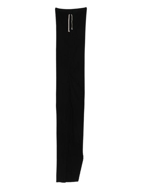 drawstring-waist side-slit maxi skirt