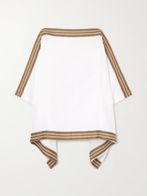 The Suitcase Striped Linen Poncho