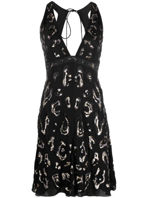 sequin-embellished open-back dress