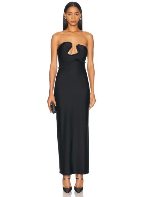 Waves Strapless Long Dress