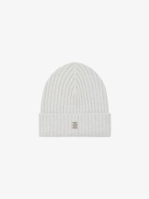 RIBBED BEANIE IN WOOL AND CASHMERE