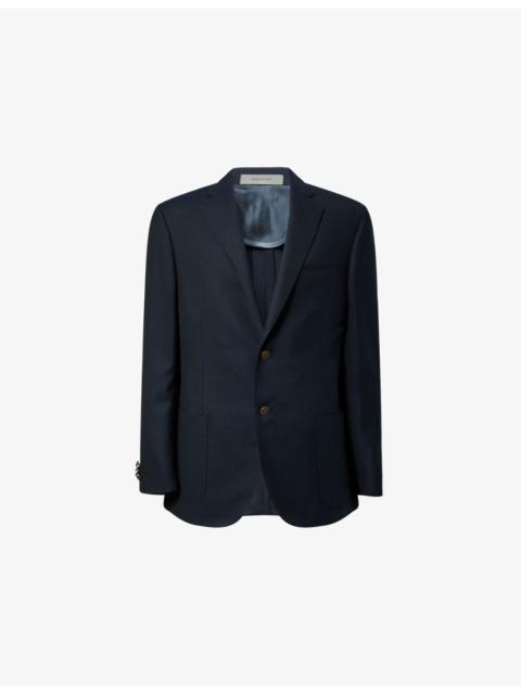 Notched-Lapel Single-Breasted Wool Blazer