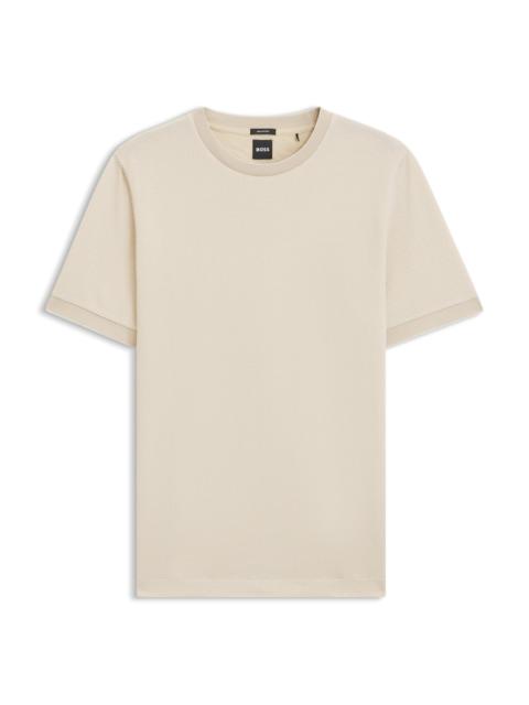 MERCERIZED-COTTON T-SHIRT WITH TWO-TONE STRUCTURE