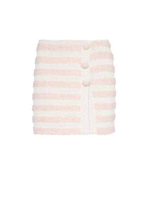 Short striped tweed skirt