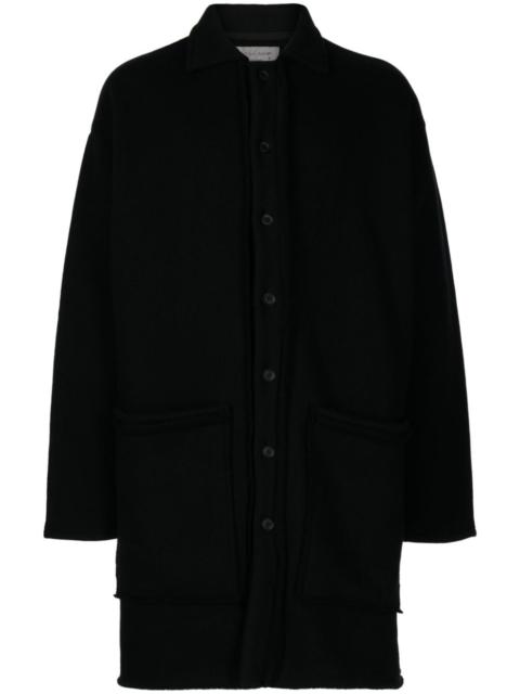 raw-edge knitted cardigan