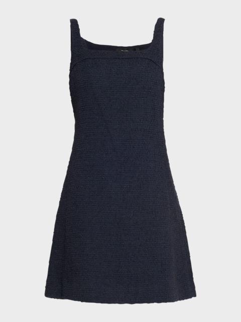 Square-Neck Tweed Mini Dress