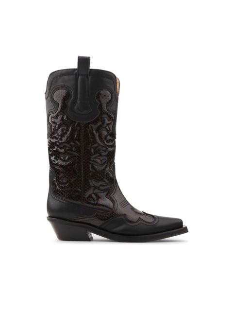 Western-style embroidered boots
