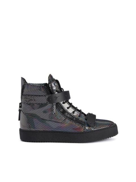 geometric-print high-top sneakers