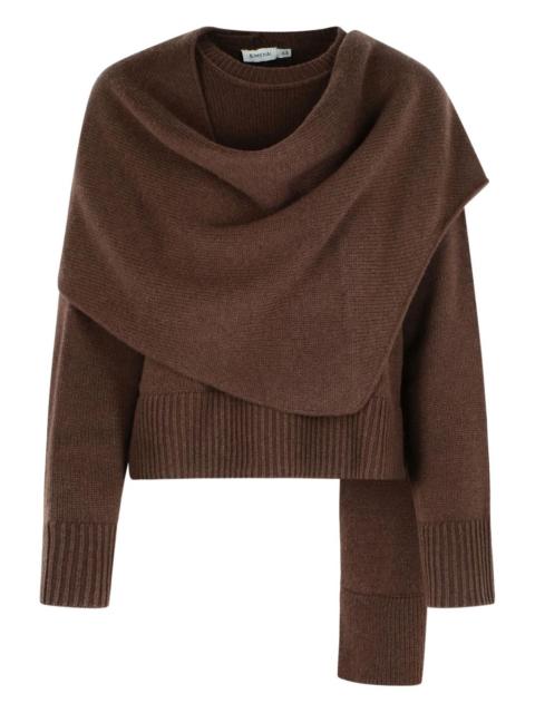 Elson ribbed scarf-panel sweater