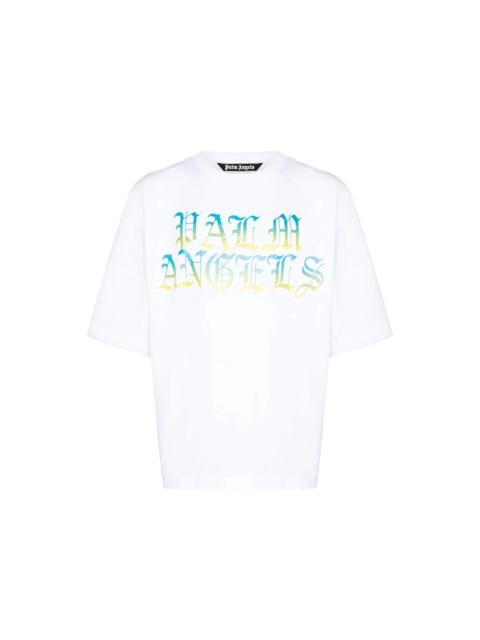 Palm Angels Degradé Logo Print Cotton T-shirt White