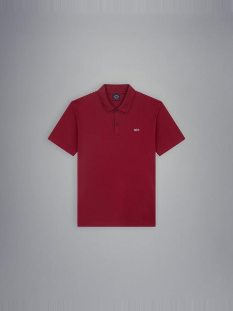 Organic cotton piqué polo with Shark badge