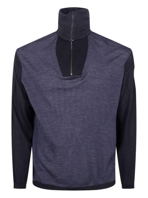 half-zip wool sweatshirt