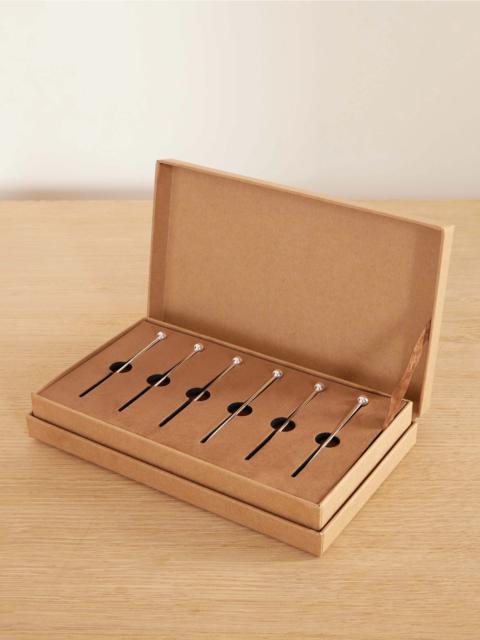 Set Of Six Stainless Steel Cocktail Sticks